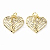 Rack Plating Brass Micro Pave Clear Cubic Zirconia Pendants ZIRC-C041-07G-2