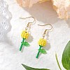 Grade A Round Glass Seed Beads Flower Dangle Earrings EJEW-MZ00451-01-1