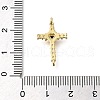 Brass Pave Black & Clear Cubic Zirconia Connector Charms KK-M101-02A-G02-3