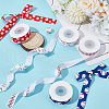 HOBBIESAY 4 Rolls 4 Styles Polyester Baseball Printed Grosgrain Ribbon OCOR-HY0001-17-4