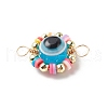 Evil Eye Plastic Copper Wire Wrapped Connector Charms PALLOY-JF01937-5