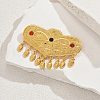 Elegant Middle Eastern Style Heart Brass Brooches for Women AH8858-5