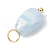 20Pcs Opaque Baking Painted Crackle Glass Charms PALLOY-JF03952-04-5