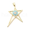 Real 18K Gold Plated Brass Clear Cubic Zirconia Pendants KK-A198-23G-01-1