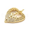 Mother's Day Brass Micro Pave Clear Cubic Zirconia Pendants FIND-Z041-20J-2
