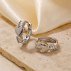 Elegant Vintage Brass Clear Cubic Zirconia Heart Hoop Earrings LP8381-1-1