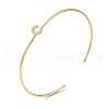 Rack Plating Brass Micro Pave Clear Cubic Zirconia Letter Open Cuff Bangles BJEW-A018-01G-C-1