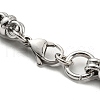 304 Stainless Steel Ring Link Chain Bracelet BJEW-C042-09P-3