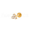 Titanium Alloy Cubic Zirconia 17 Gauge Triple Flat Round Internally Threaded Labrets WG71E87-02-1