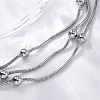 Stainless Steel Multi-strand Ball Bracelets BJEW-L687-01P-3