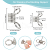 Beebeecraft 20Pcs 2 Style 304 Stainless Steel Mini Spring Bead Clamps for Beading Jewelry Making STAS-BBC0004-59-2
