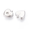 Brass Micro Pave Clear Cubic Zirconia Charms KK-N267-14P-2