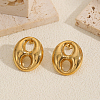 Oval Stainless Steel Stud Earrings NZ7895-2