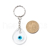 Teardrop Handmade Lampwork Evil Eye Pendants Keychain KEYC-JKC00379-03-2
