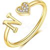 Adjustable Brass Rhinestone Cuff Rings FS-WG29D83-14-1