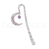 Natural Green Aventurine & Rose Quartz & Tiger Eye & Amethyst & Carnelian Chip & Moon Bookmarks AJEW-JK00343-4