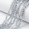 Electroplate Transparent Glass Beads Strands EGLA-A034-T4mm-F10-1