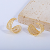 Hollow Weave Pattern Brass Stud Earrings RJ8268-1