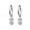 304 Stainless Steel Micro Pave Cubic Zirconia Hoop Earrings STAS-R004-04P-02-4