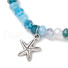 5Pcs 5 Styles Ocean Series Alloy Charm Bracelets BJEW-JB11726-4