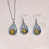 Alloy Enamel Pendant Necklaces & Dangle Earrings Sets WG48F3E-03-3