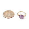 Oval Natural Amethyst & Amazonite & Rose Quartz & Citrine Finger Rings RJEW-JR00845-3