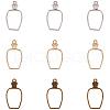Olycraft Rack Plating Alloy Open Back Bezel Pendants PALLOY-OC0001-08-1