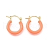 Brass Enamel Hoop Earrings for Women EJEW-M211-01LG-C-1