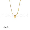 316 Surgical Stainless Steel Initial Pendant Flat Snake Chain Necklaces for Women WGC1053-19-2