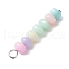 Macaron Color Dyed Natural Freshwater Shell Rondelle Beaded Pendants PALLOY-JF03706-02-5