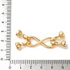 Brass Micro Pave Clear Cubic Zirconia Fold Over Clasps KK-A227-08G-3