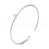 Rack Plating Brass Micro Pave Clear Cubic Zirconia Letter Open Cuff Bangles BJEW-A018-01P-A-1
