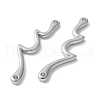 Brass Wave Shape Connector Charms KK-S518-04P-2