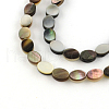 Oval Natural Black Lip Shell Beads Strands SSHEL-F290-34-1