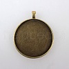 Vintage Tibetan Style Alloy Large Pendant Cabochon Settings TIBEP-M018-117AB-NF-1