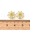 Flower Brass Clear Cubic Zirconia Bead Caps KK-V008-08B-G-3