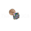 304 Stainless Steel Colorful Synthetic Opal Internally Threaded Labrets For Women Men WGF4990-52-1