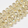 Electroplate Glass Beads Strands EGLA-Q083-10mm-D01-1