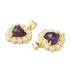 Natural Amethyst Pendants G-E599-05G-A03-3