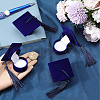 SUNNYCLUE 4Pcs Doctoral Hat Shaped Velvet Jewelry Ring Storage Boxes CON-SC0001-18B-3