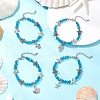 4Pcs Ocean Series Zinc Alloy Charm Bracelets BJEW-JB11899-1
