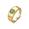 Brass Pave Green Cubic Zirconia Finger Rings YY7956-2-2