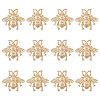 Fingerinspire 12Pcs Bees Alloy Brooches for Backpack Clothes JEWB-CA0001-53G-1