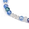 Faceted Round Electroplate Glass Beads Stretch Bracelets for Women BJEW-JB11628-01-3
