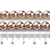 UV Plating Pearlized Glass Pearl Beads Strands GLAA-F128-01B-T15-2
