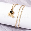 304 Stainless Steel Glass Drill Birth Stone Constellation Pendant Necklaces STAS-D305-08G-E-5
