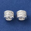 Rack Plating Brass Pave Clear Cubic Zirconia European Beads KK-M285-27S-2