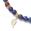 Natural Lapis Lazuli and Natural Carnelian Stretch Bracelets BJEW-JB11964-4