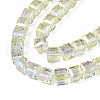 Electroplate Transparent Glass Beads Strands EGLA-N002-28-C03-3