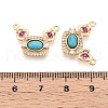 Synthetic Turquoise Rectangle with Flower Pendants KK-N258-15G-3